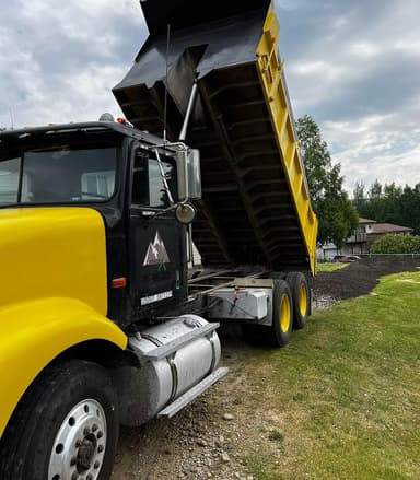 Yellow dump truck